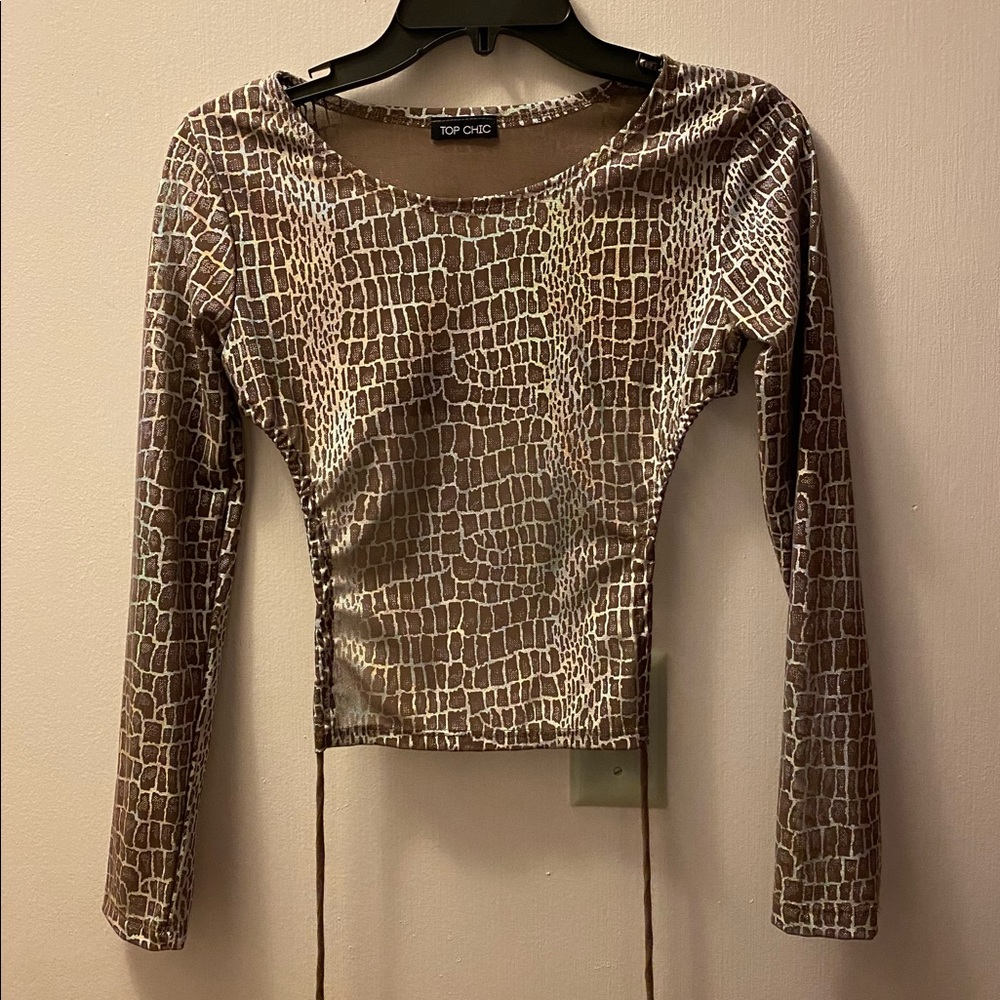 Sheer Snakeskin Crop Top